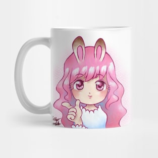 Pink Bunny Girl - Cute Kawaii Anime Art Mug